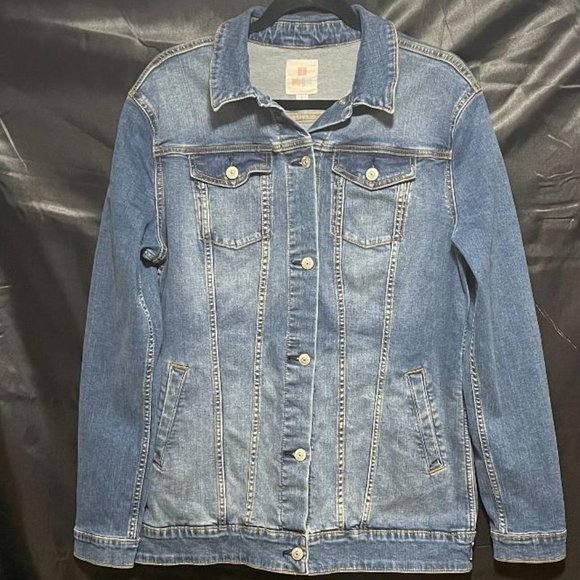 ~ NWOT ~ LULAROE ~ DENIM BLUE JEAN TYPE COAT / JACKET SIZE L / LARGE ( JAXON ?) - Picture 3 of 9